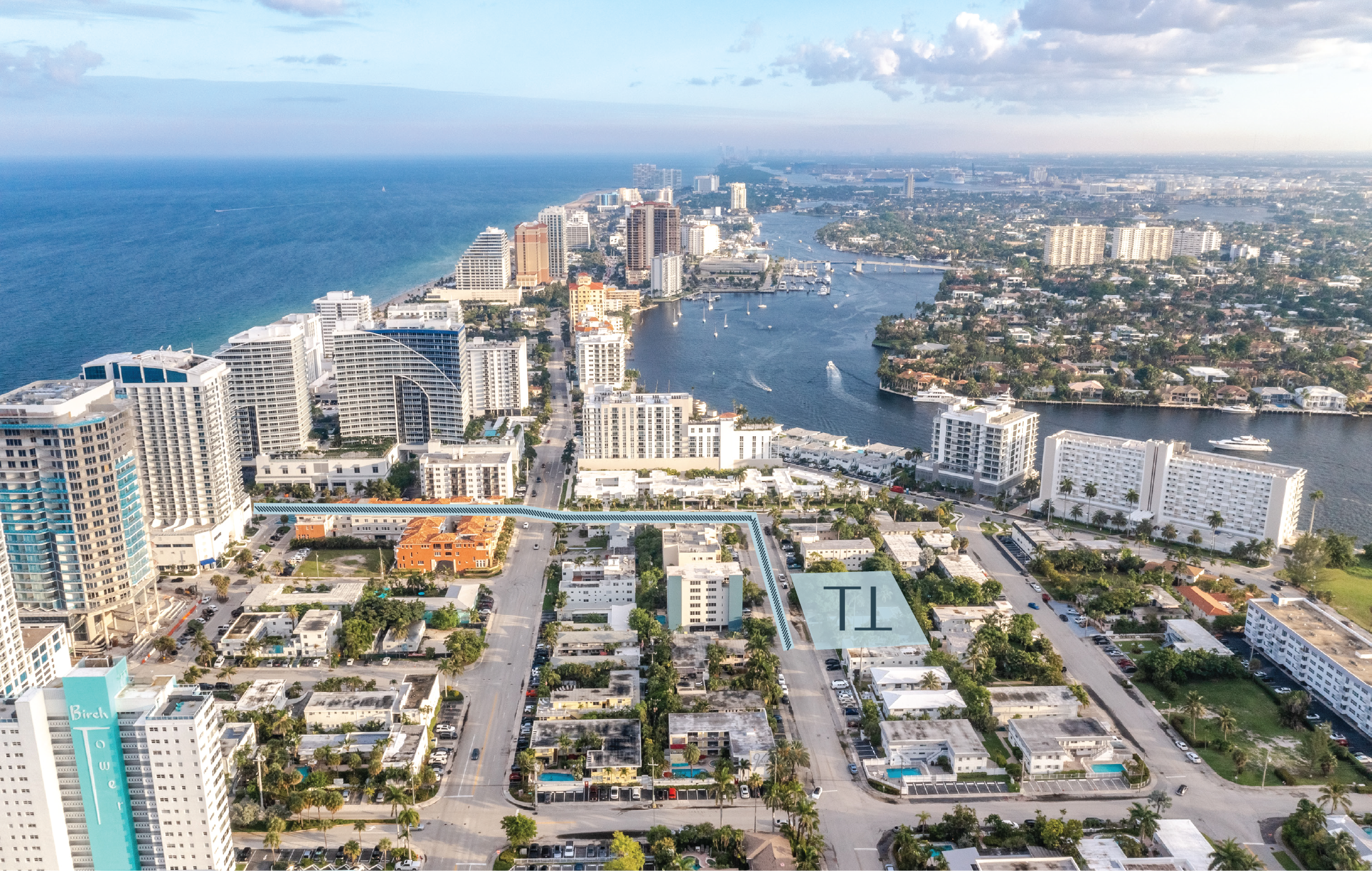 Aerial view of Miami showcasing the skyline, beaches, and vibrant city layout under a clear blue sky.